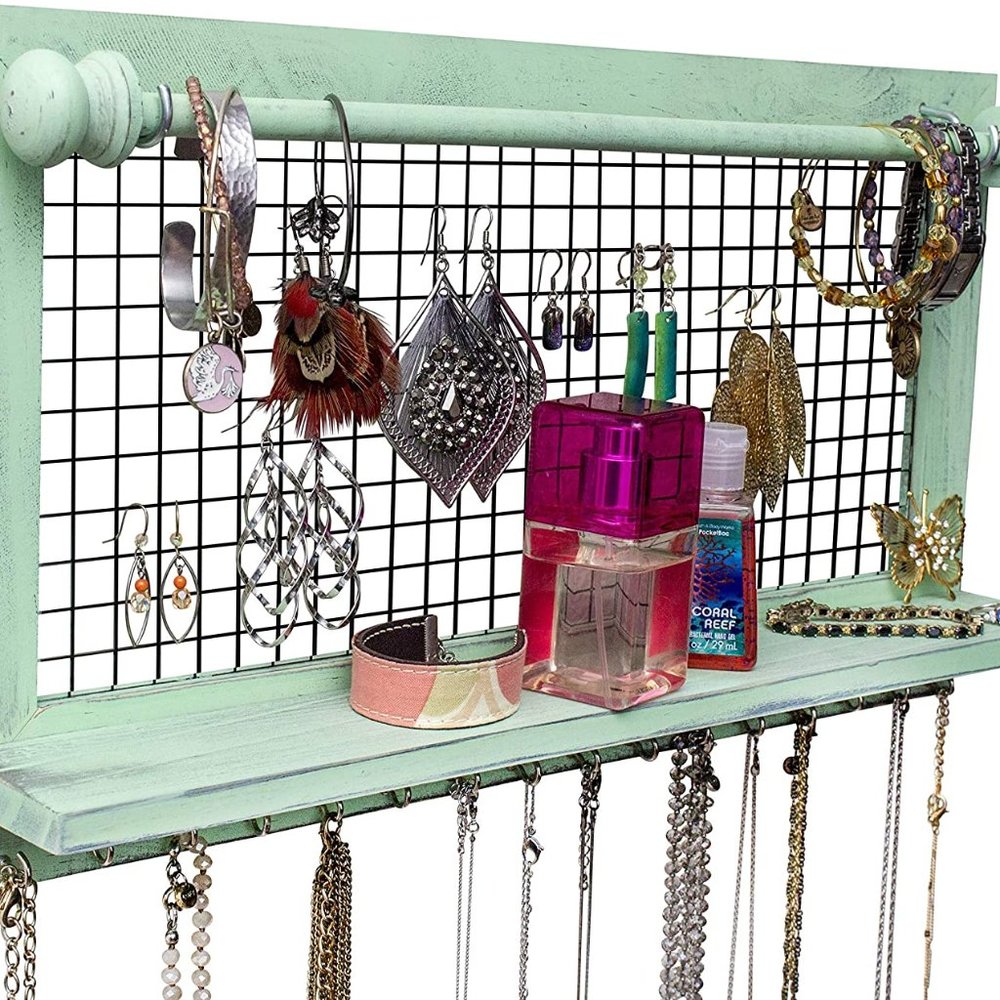 Jewelry Organizer Wall Mount Bracelets Necklaces Earrings